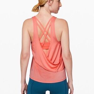 Lululemon Reenergized 2 In 1 Tank Top Light Coral Open Back Size 6 Women’s